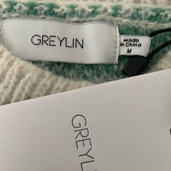 Greylin Green and Cream Leopard Print Sweater - Picture 8 of 14